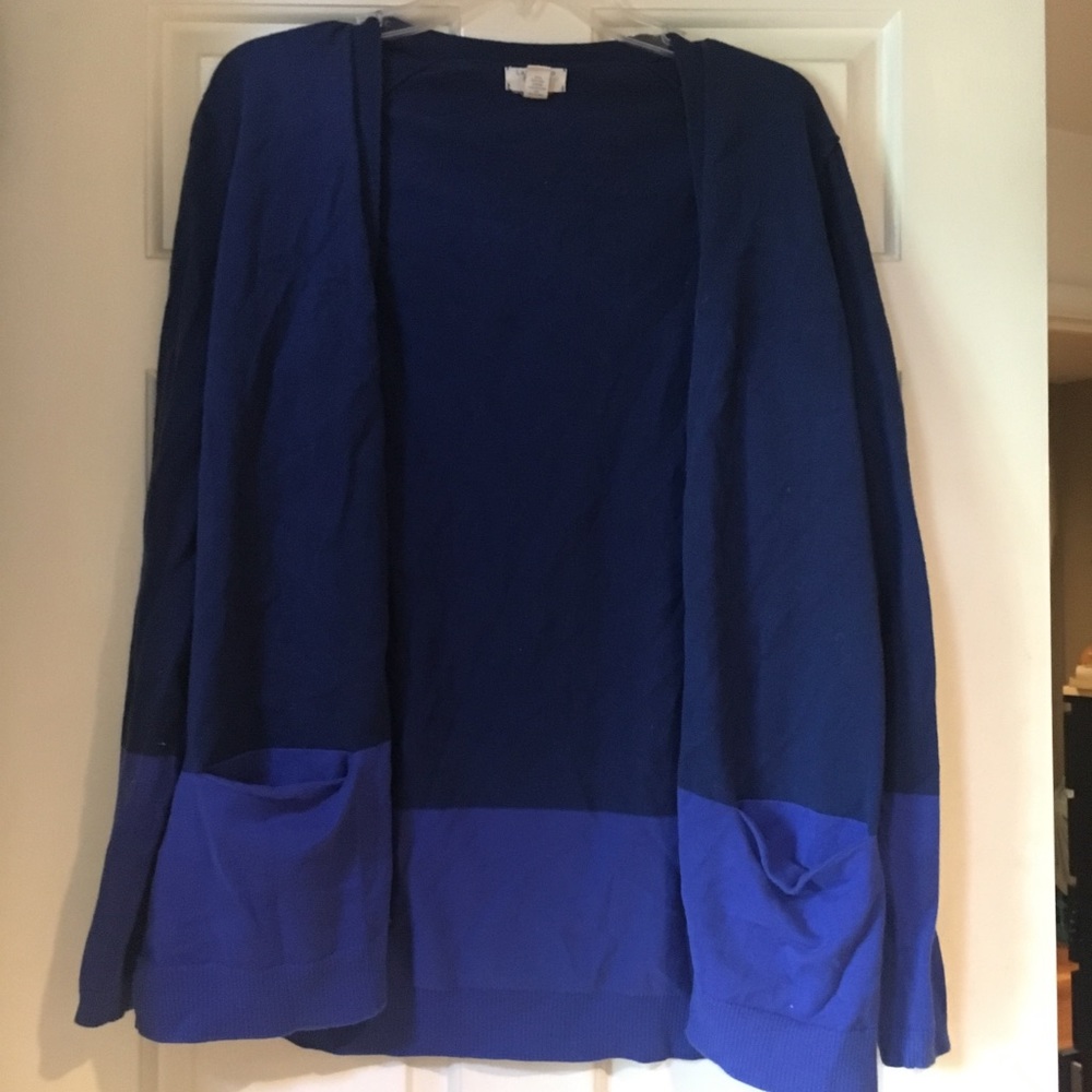 Large navy cardigan